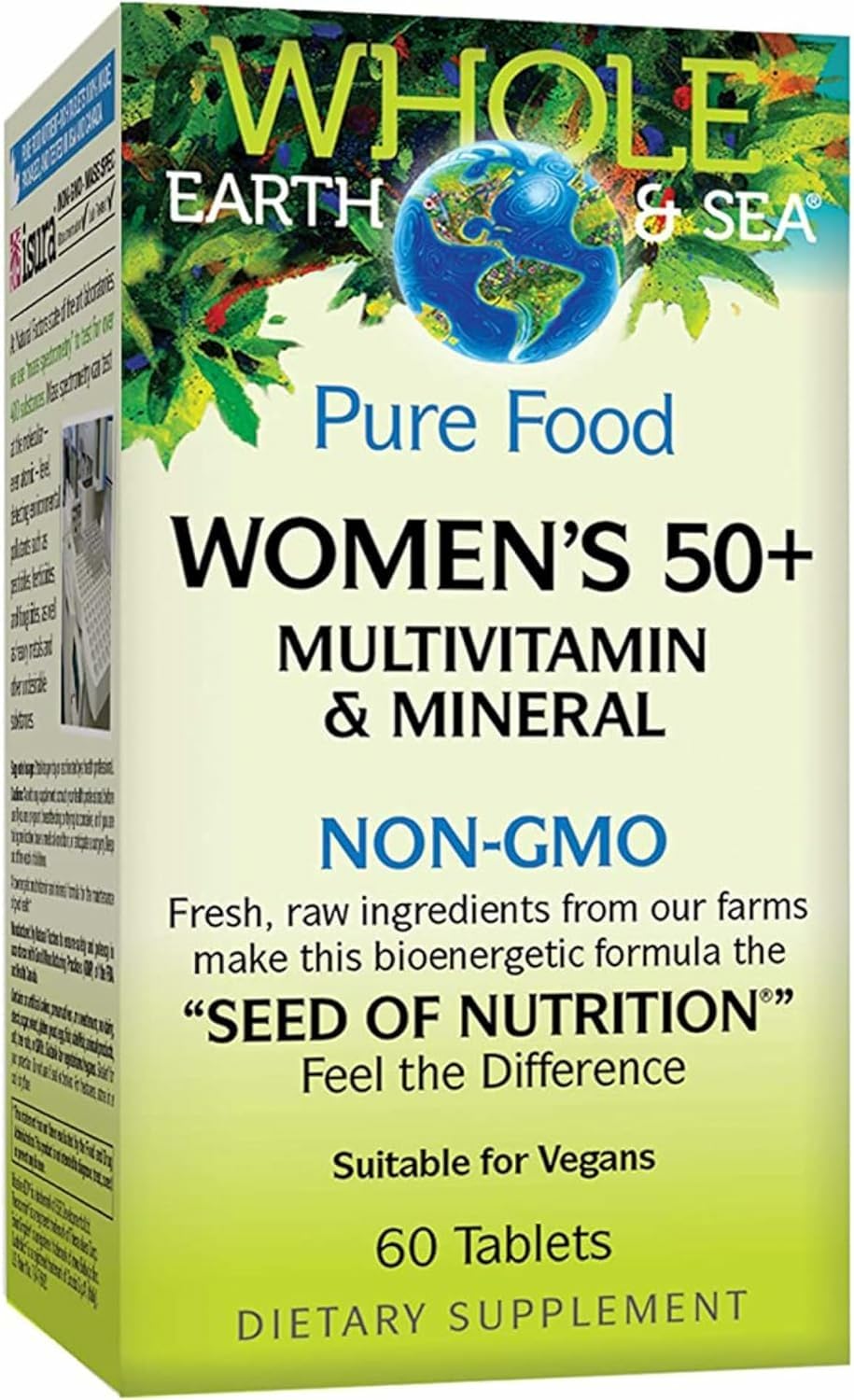 Natural Factors Whole Earth & Sea Women 50+ bottle front for daily bone support.