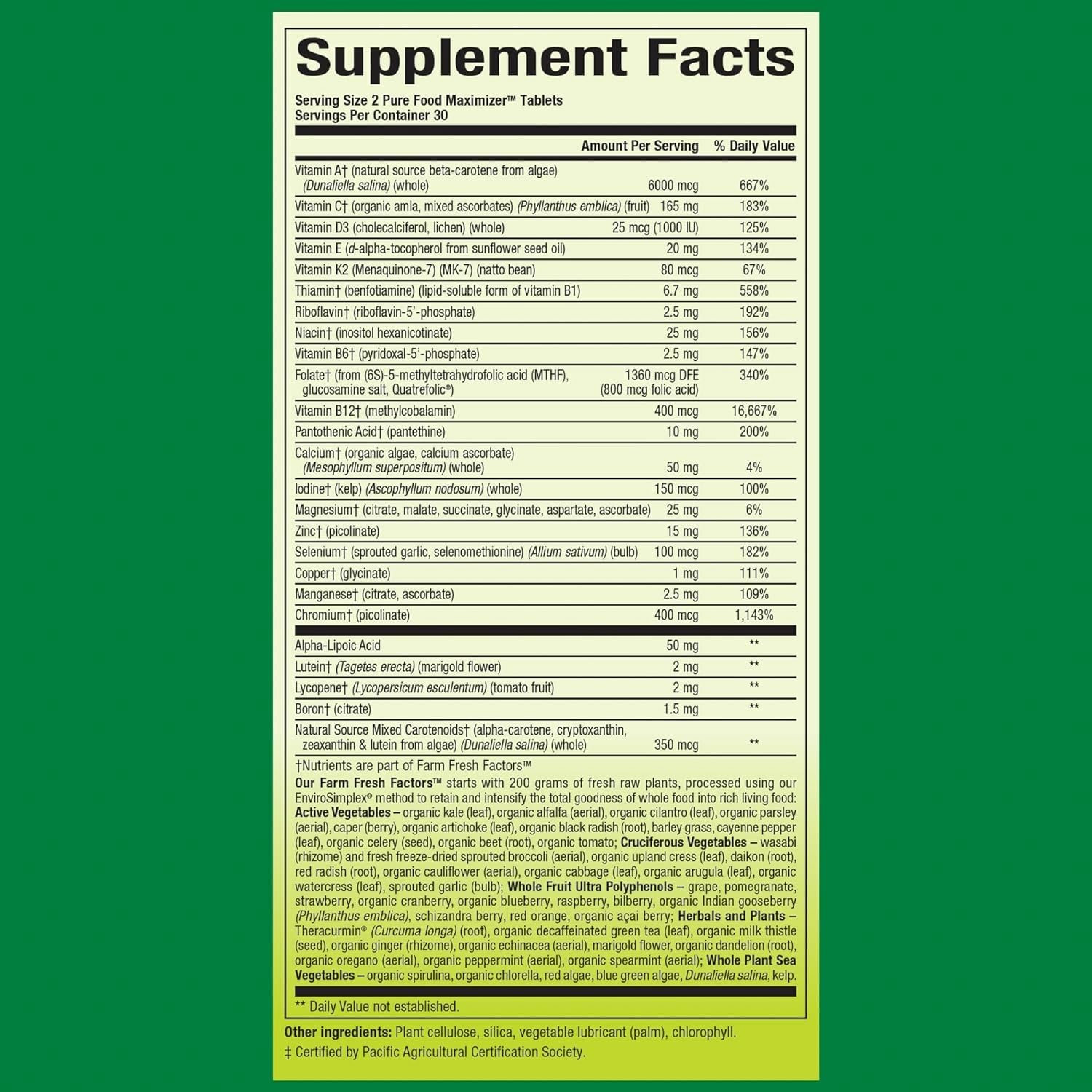 Natural Factors Whole Earth & Sea Women 50+ tablets close-up showing compact daily dose.