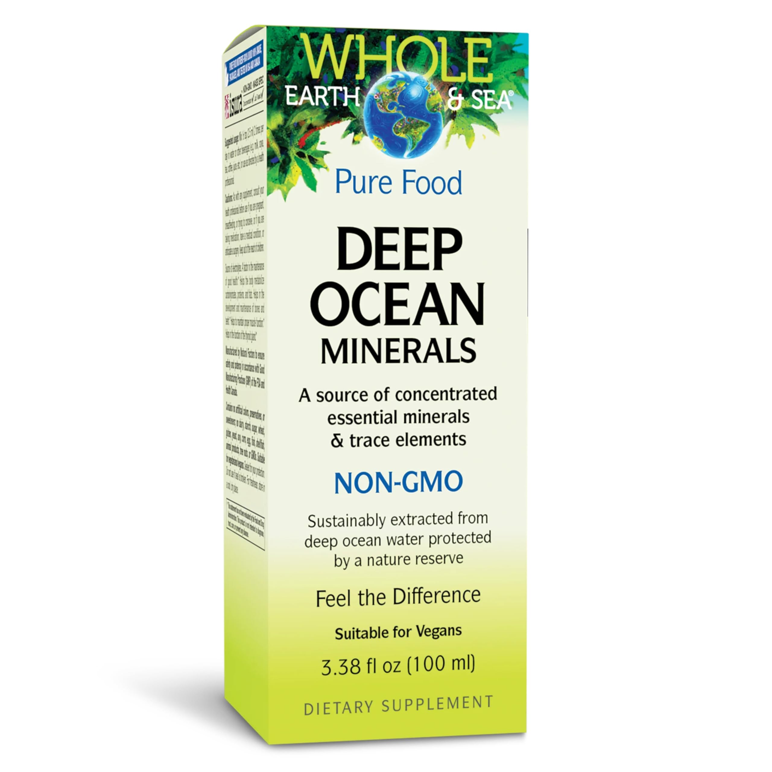 Natural Factors Whole Earth & Sea Deep Ocean Minerals bottle demonstrates daily mineral support.
