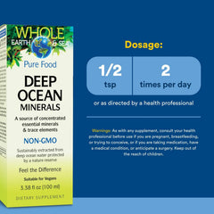 Natural Factors Deep Ocean Minerals front label highlights purity and high-quality sourcing.