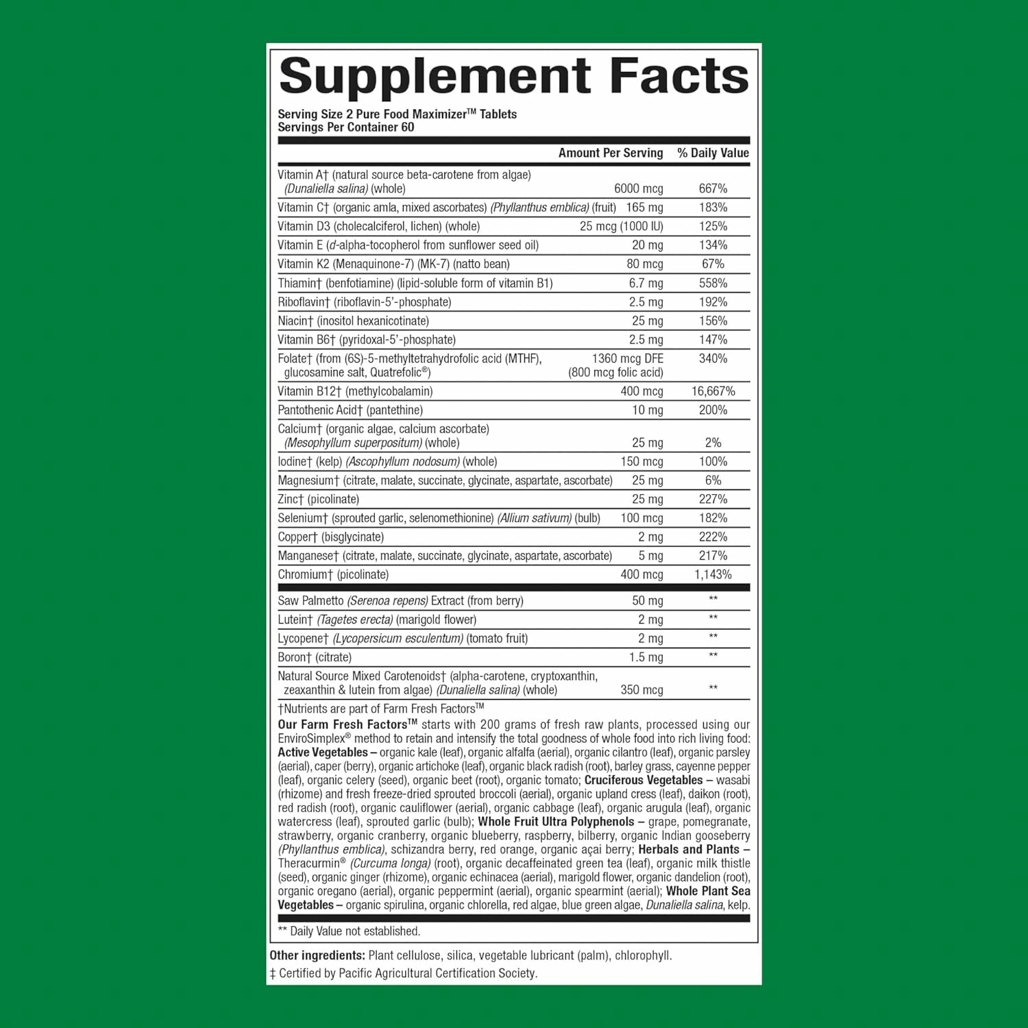 Natural Factors Whole Earth & Sea Men's 50+ tablets closeup indicating daily immune support