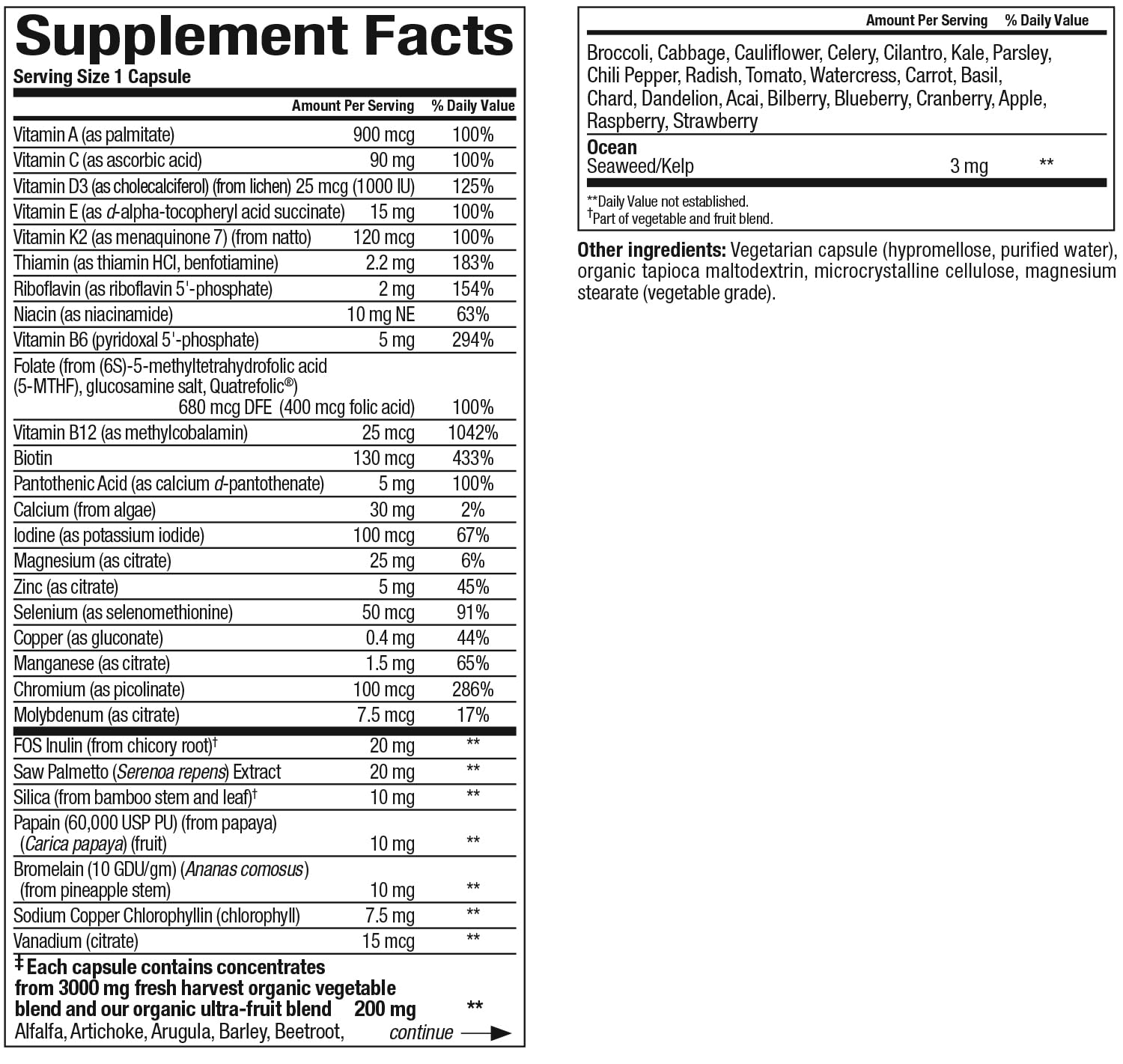 Natural Factors Whole Earth & Sea Men’s Once A Day capsules ready for everyday use.