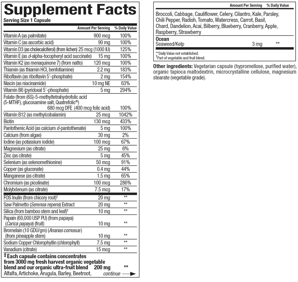 Natural Factors Whole Earth & Sea Men’s Once A Day capsules ready for everyday use.