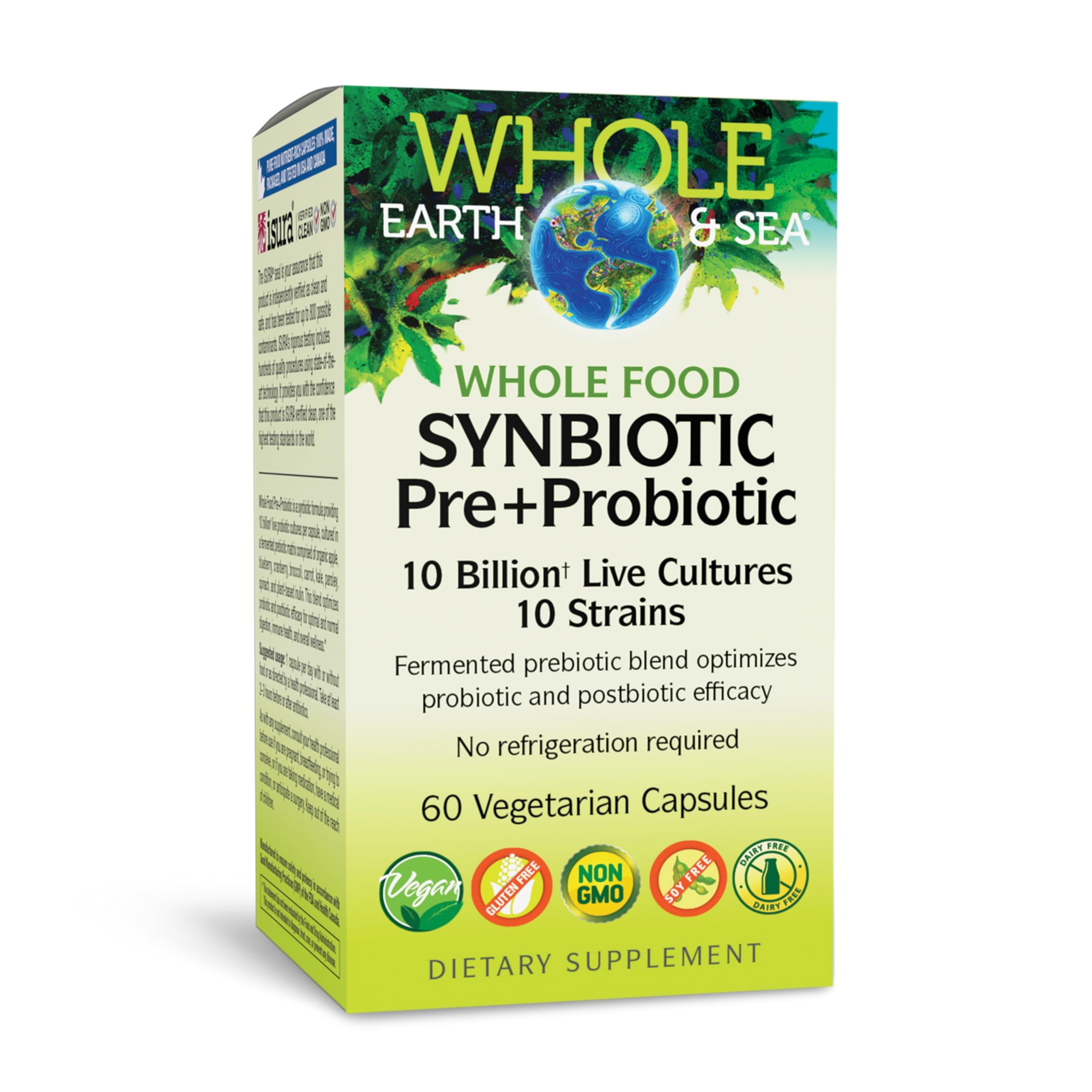 Natural Factors Whole Earth & Sea synbiotic bottle supports daily gut balance