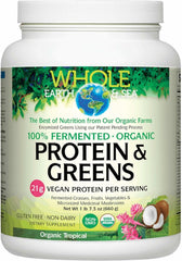 Natural Factors Whole Earth & Sea Tropical bottle – vegan protein and greens for daily vitality.