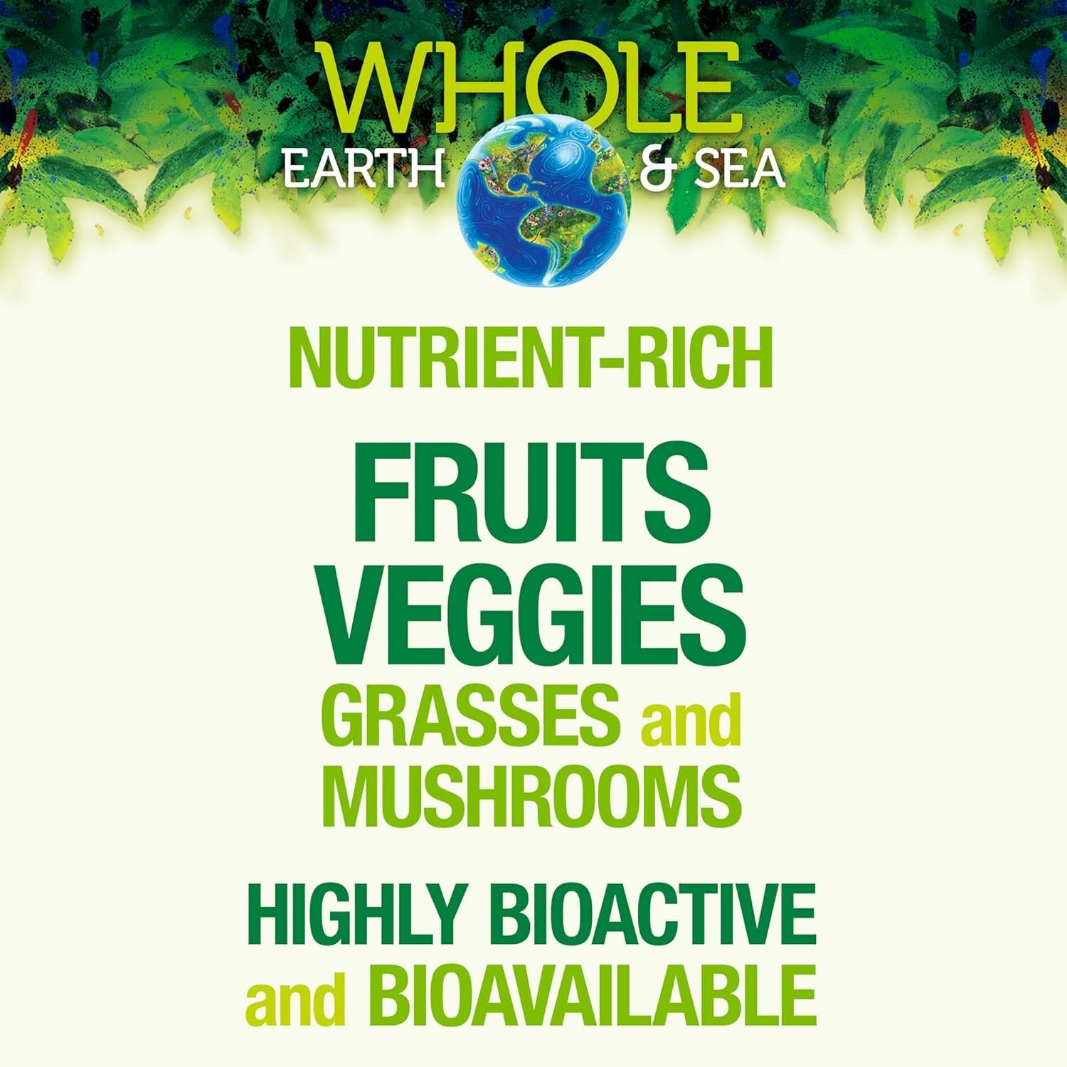 Natural Factors Whole Earth & Sea Tropical shake in glass hints at tropical flavor.