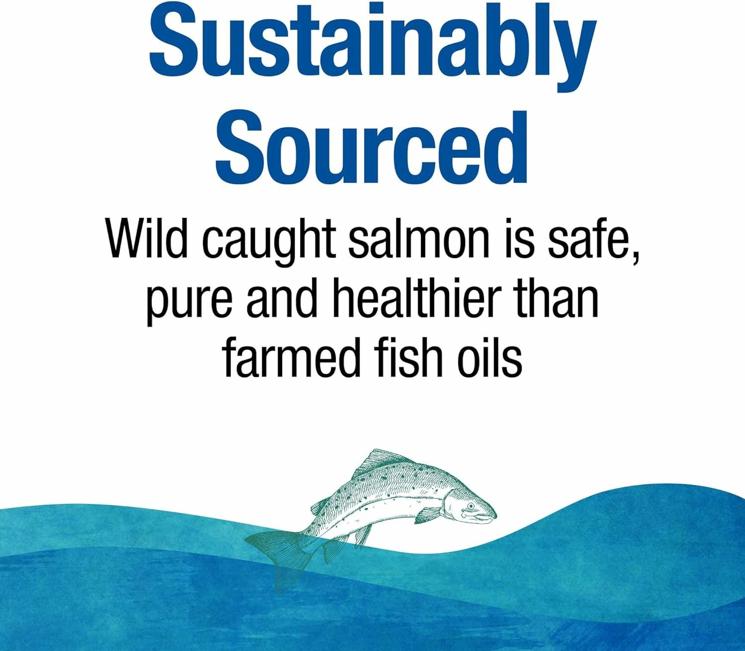 Natural Factors Wild Alaskan Salmon Oil label design highlighting sustainability promise.