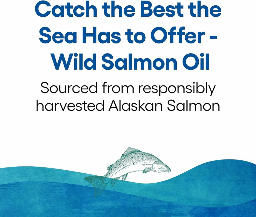 Natural Factors Wild Alaskan Salmon Oil label close-up emphasizes purity.