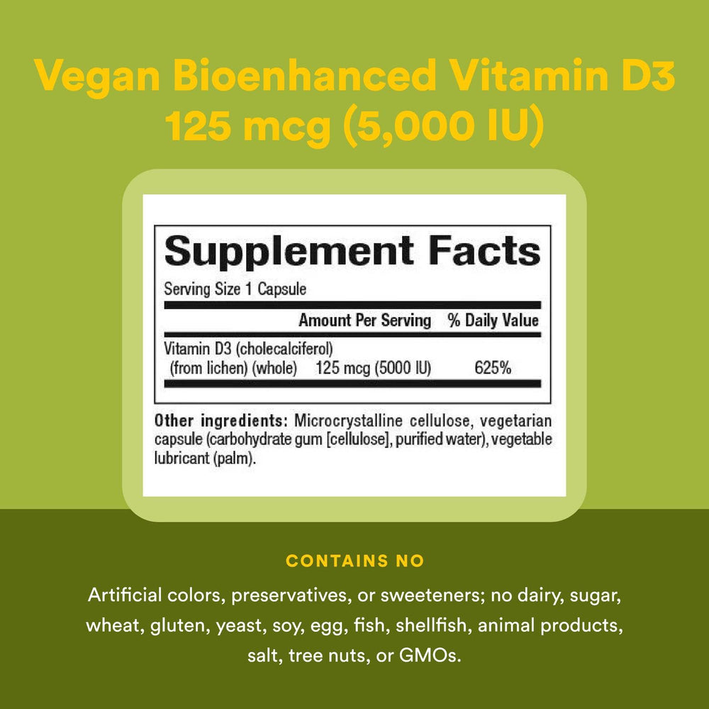 Natural Factors wild-harvested lichen extract highlights sustainable vitamin D source.