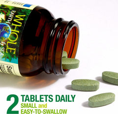 Natural Factors Prenatal bottle open with tablets spilled, convenient daily supplementation on the go