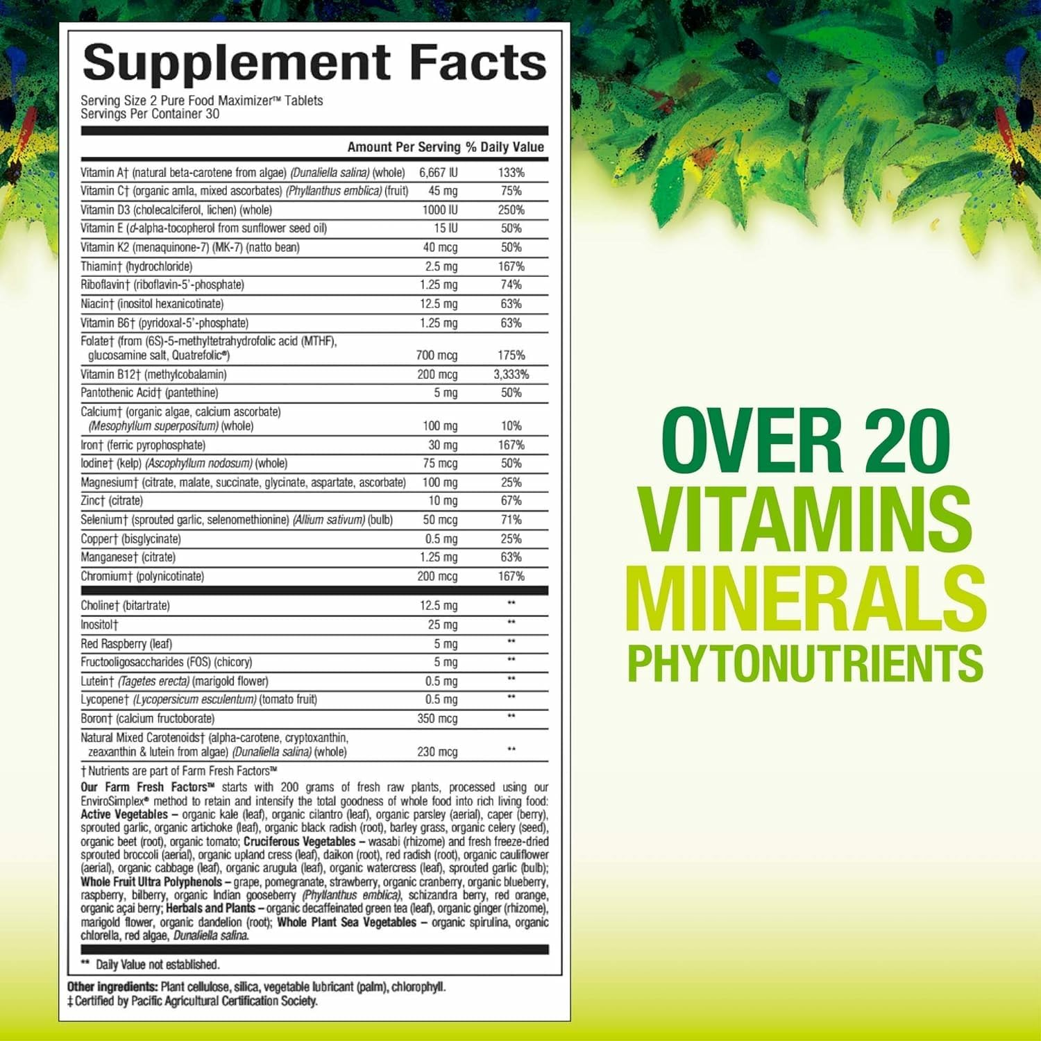 Natural Factors Prenatal tablets in front bottle highlight easy two-tablet daily routine