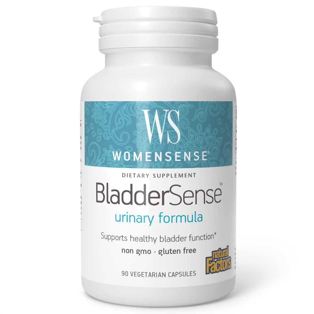 Natural Factors Womensense BladderSense bottle front with 90 vegetarian capsules for daily bladder support