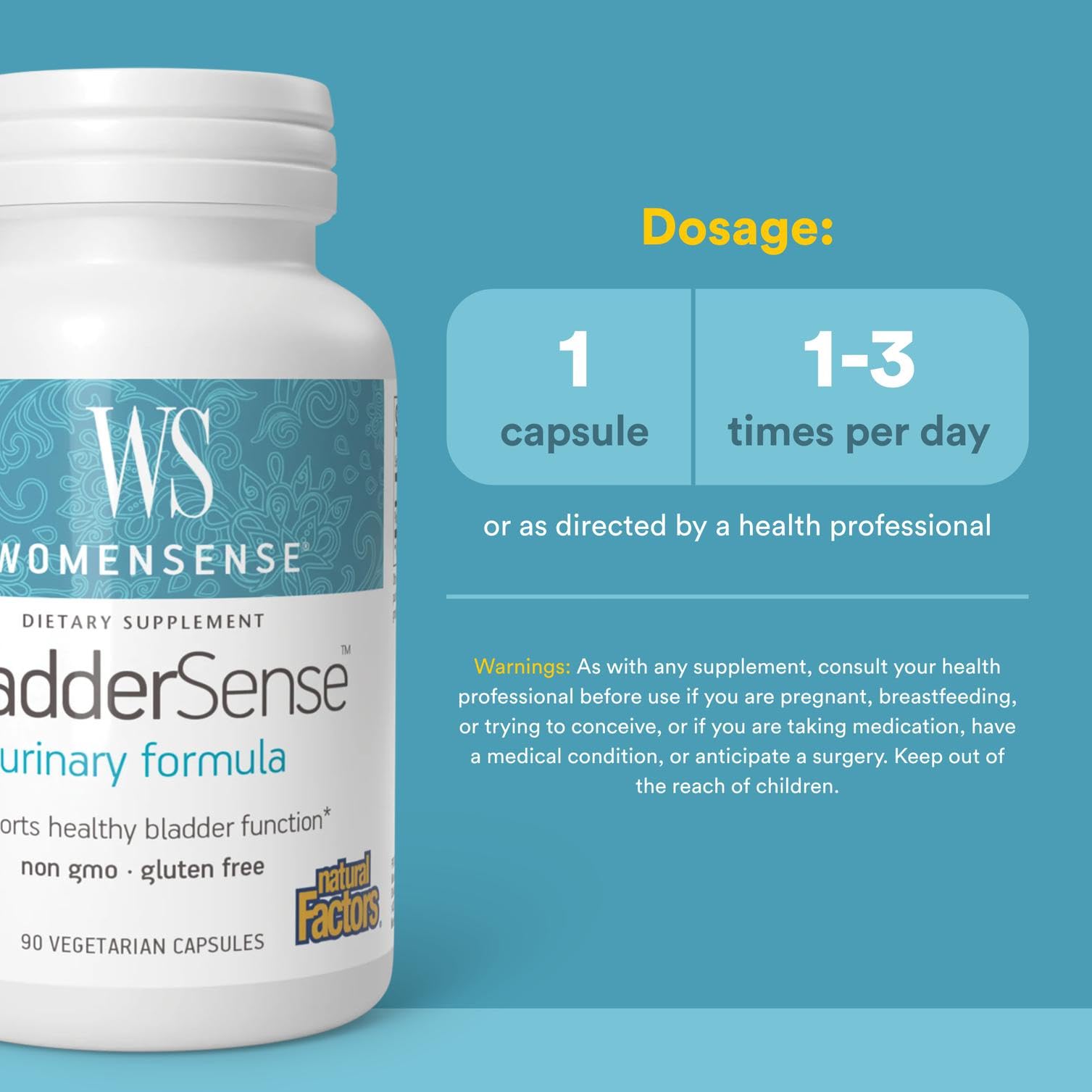 BladderSense vegetarian capsules ready for daily intake