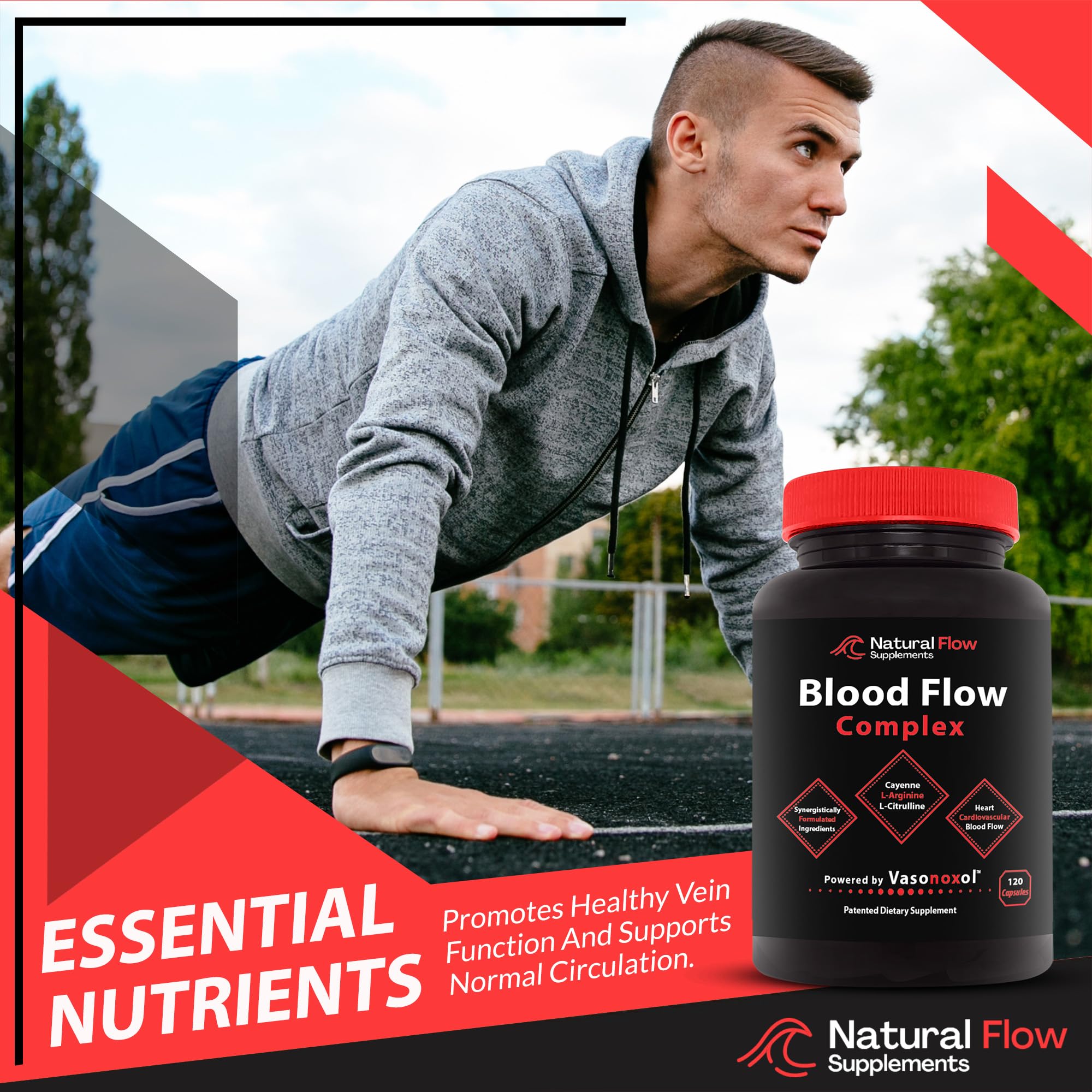 Natural Flow Blood Flow Complex daily-use scene suggests easy integration into routines.