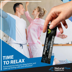 Natural Flow Magnesium Powder Lemon Lime dissolving in water for a soothing evening ritual.