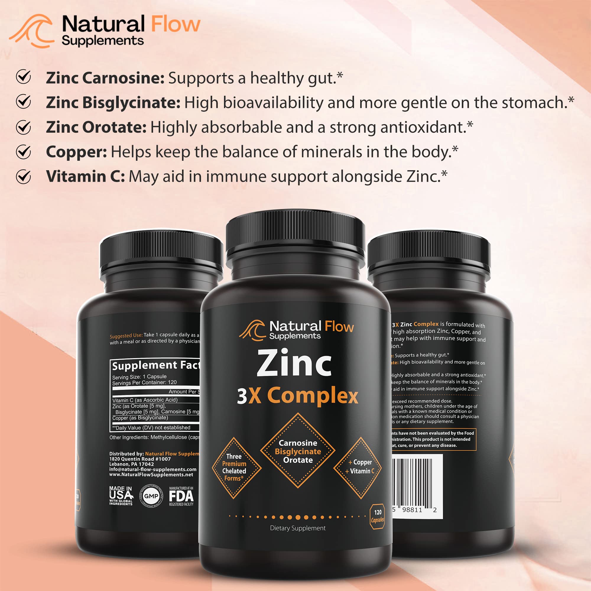 Natural Flow Vitamin C bottle in view suggesting antioxidant pairing