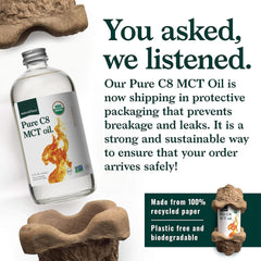 Natural Force Organic Pure C8 MCT Oil pour-ready, perfect for smoothies and beverages