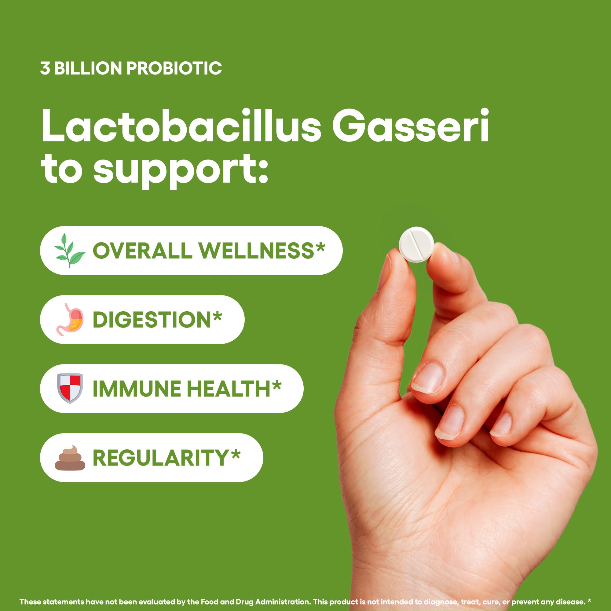 Natural Foundation Supplements Probiotic bottle showing dosage label for daily gut care.