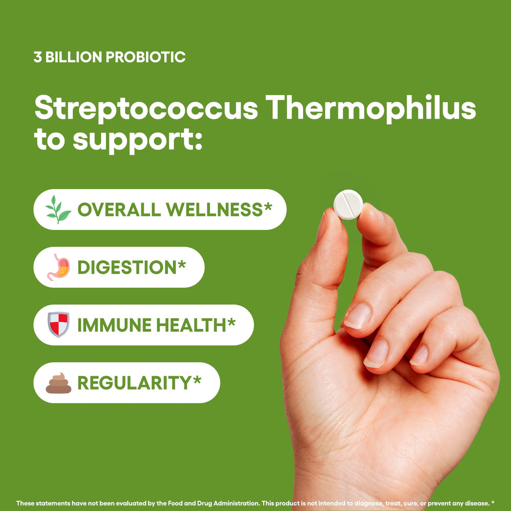 Natural Foundation Supplements digestive health graphic highlighting probiotic support