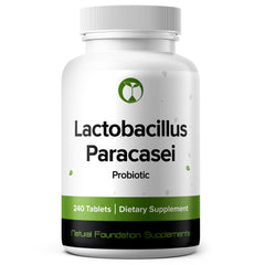 Natural Foundation Lactobacillus Paracasei bottle supports daily digestive balance.
