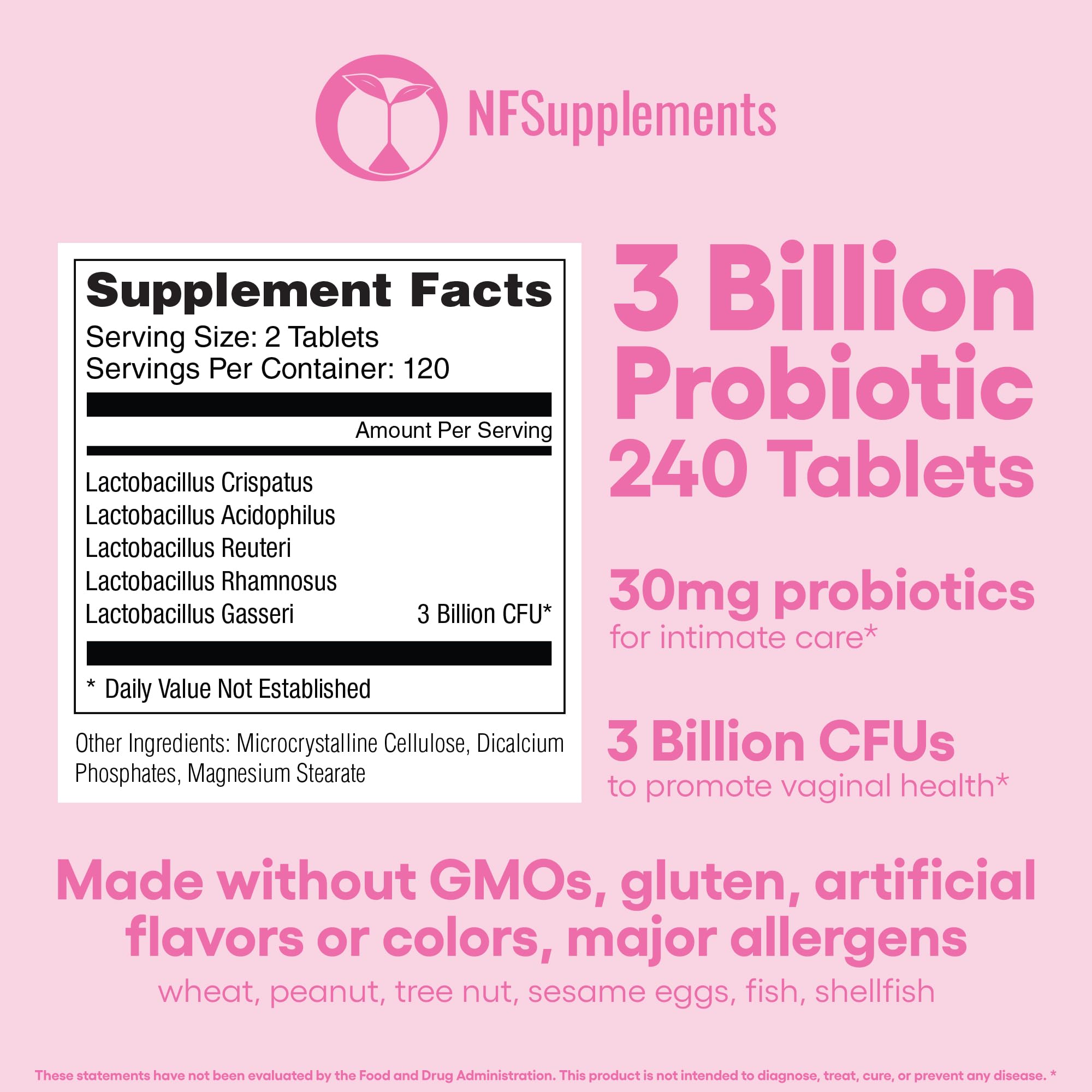 Natural Foundation Vaginal Probiotics batch-testing certificate shows third-party safety verification.