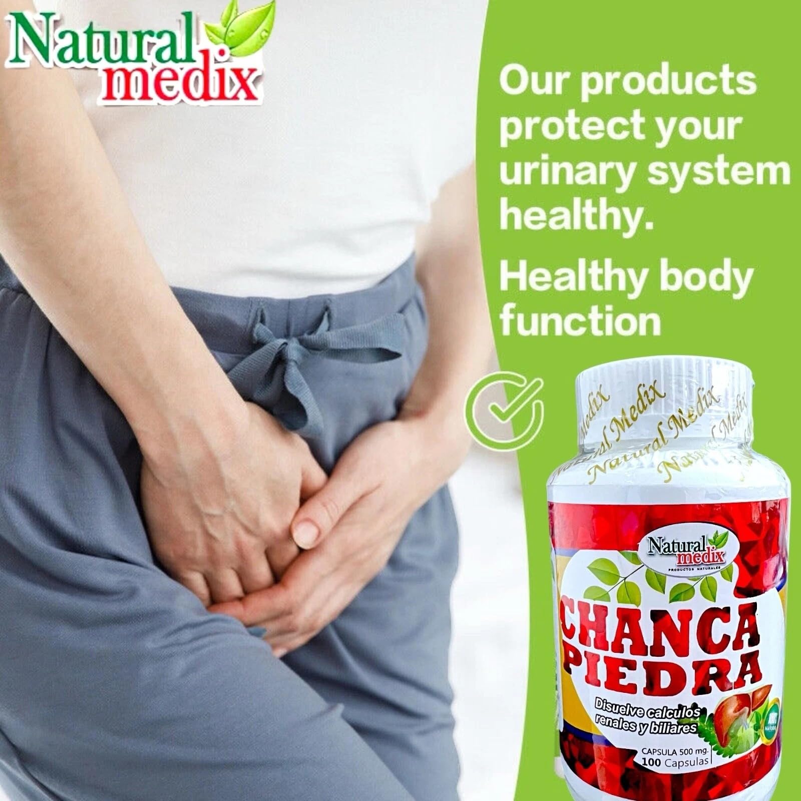 Closeup of Natural Medix capsules highlighting high potency formula
