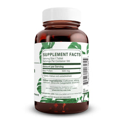 Natural Nutra Bee Pollen tablets close-up, compact capsules for energy support.
