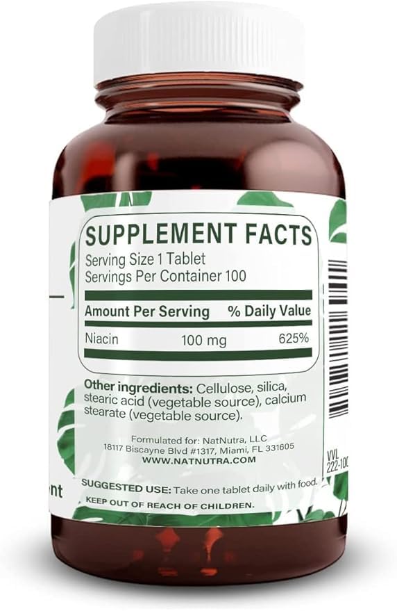 Natural Nutra Niacin tablets close-up highlighting smooth tablets for easy daily intake