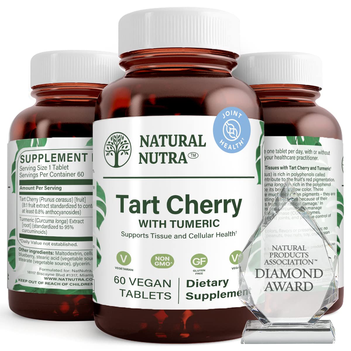 Natural Nutra Tart Cherry Turmeric bottle on shelf highlighting joint and immune support