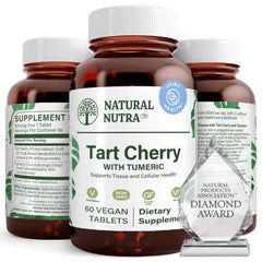 Natural Nutra Tart Cherry Turmeric bottle on shelf highlighting joint and immune support
