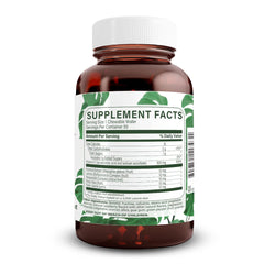 Amber glass bottle protects Vitamin C wafers and purity.