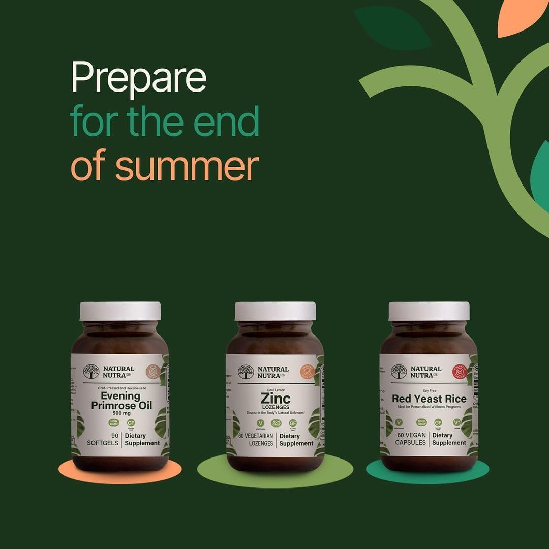 Natural Nutra Zinc Lozenges Lemon packaging, amber glass bottle with eco-friendly design