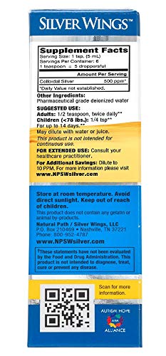 Natural Path Silver Wings 500ppm liquid ready for dilution or use.