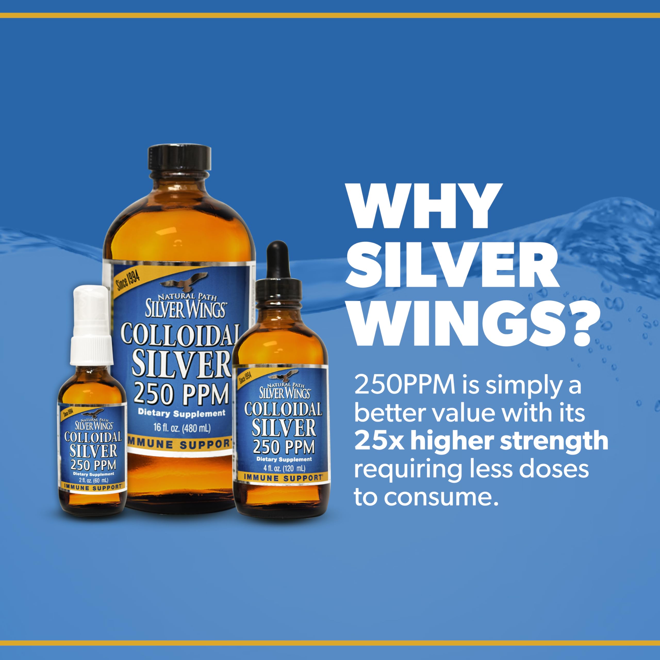 Natural Path Silver Wings amber bottle preserves quality and stability.