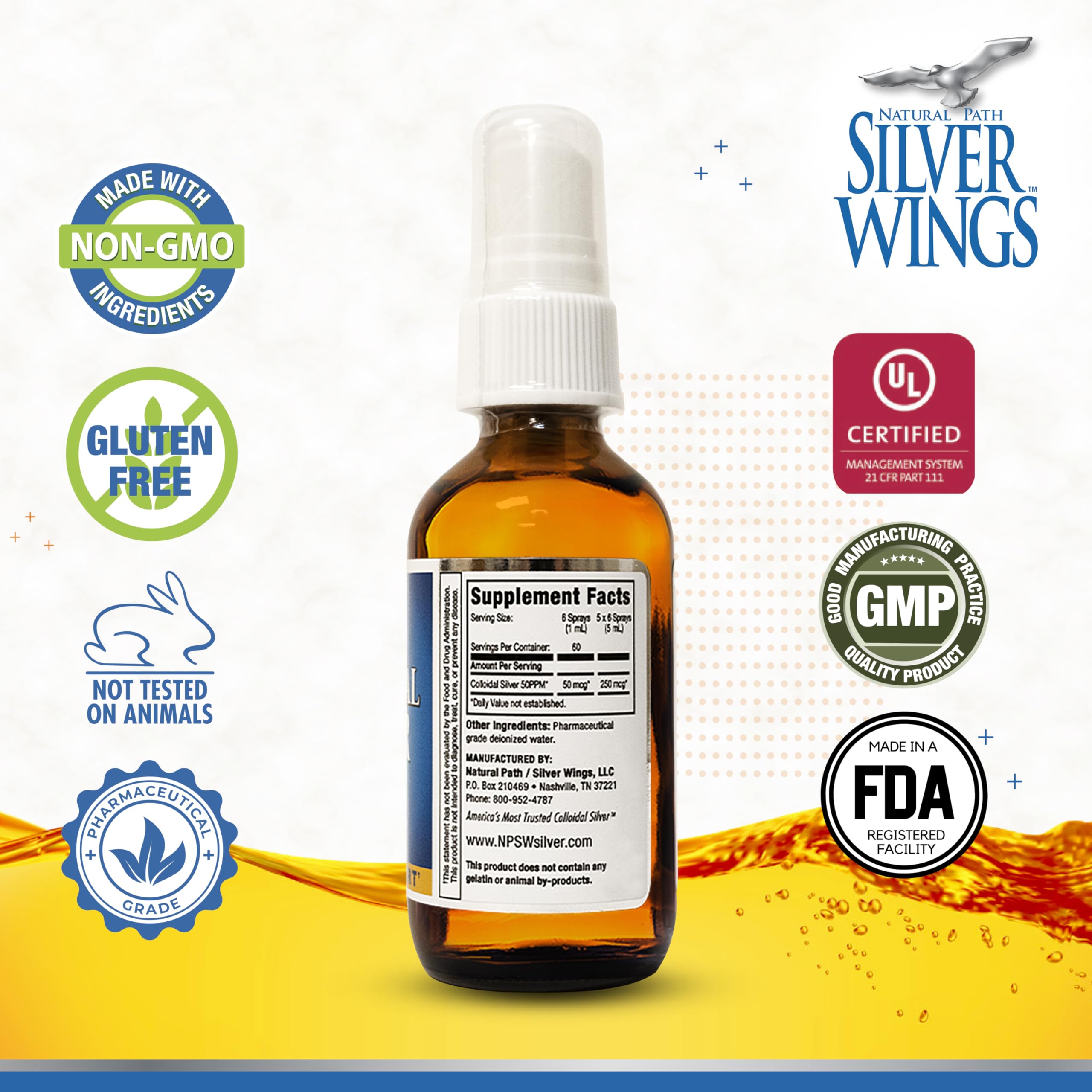 Natural Path Silver Wings amber bottle preserves potency and stability.