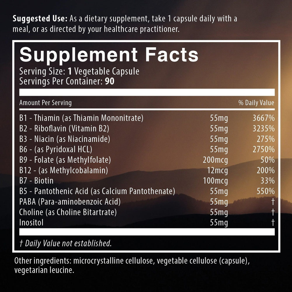 Natural Rhythm B-CALMplex label front, vegetarian formula for clean daily nutrition.