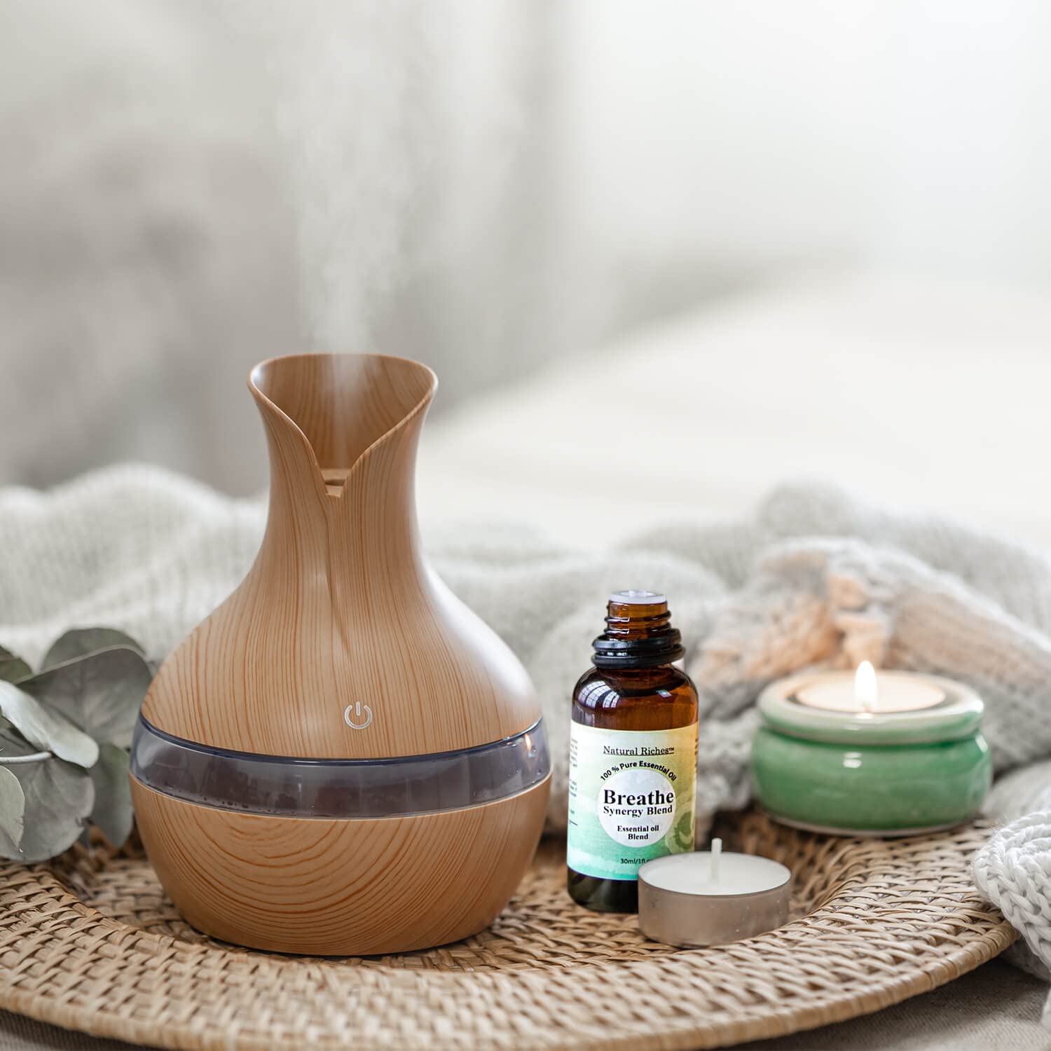 Natural Riches Breathe ingredients collection features eucalyptus, peppermint, lemon.