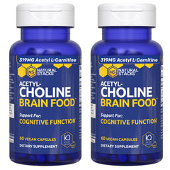Natural Stacks Acetylcholine Brain Food bottle ready for daily cognitive support.
