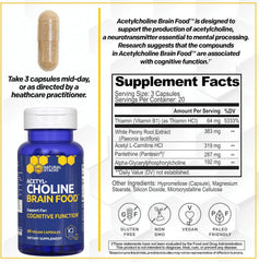 Close-up of the Natural Stacks label on Acetylcholine Brain Food.