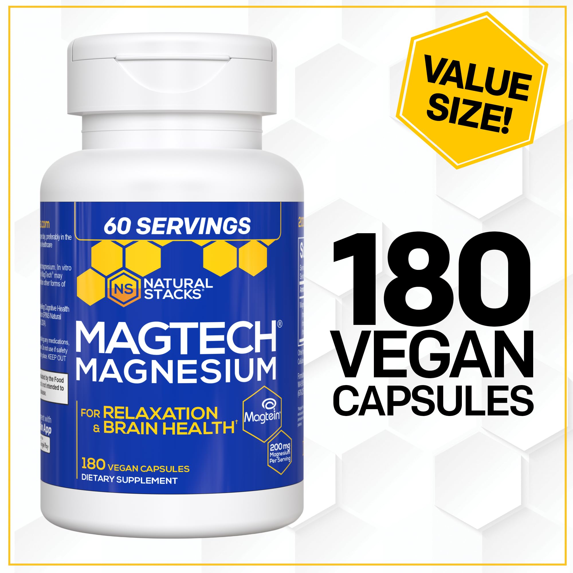 Natural Stacks MagTech bottle on desk suggesting daily supplementation for sleep and focus