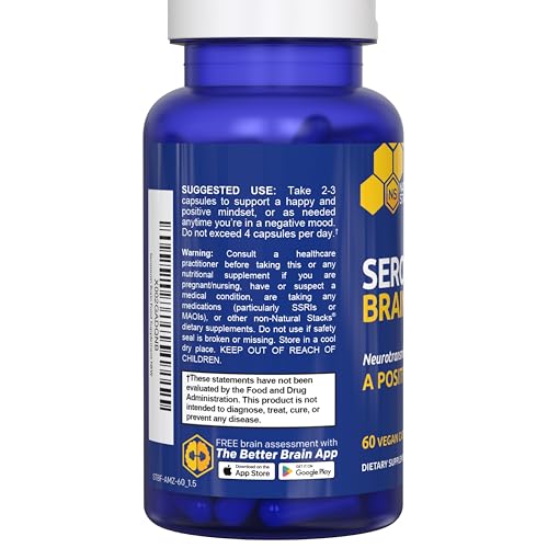 Natural Stacks Serotonin Brain Food capsules pour highlights convenient daily dose.