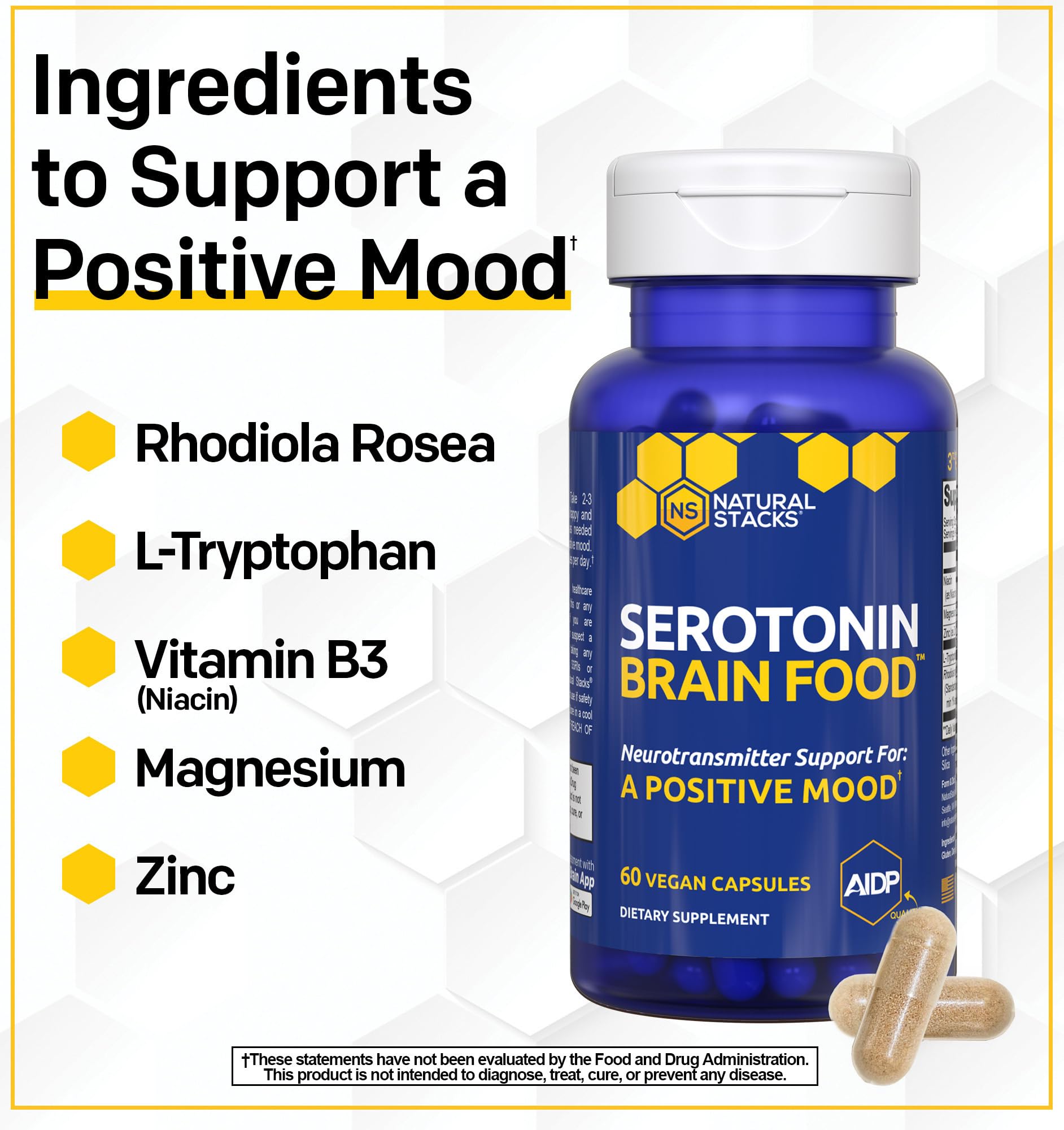 Natural Stacks Serotonin Brain Food daily-use scene conveys calm focus.