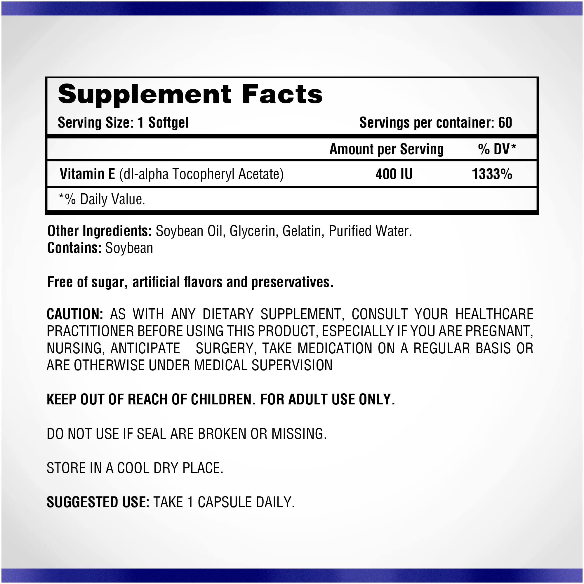 Natural Systems Vitamin E 60 Softgels bottle front showing compact daily supplement.