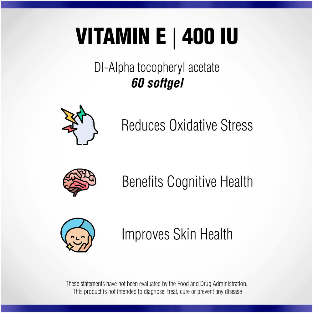 Natural Systems Vitamin E 60 Softgels label visible for ingredient transparency.