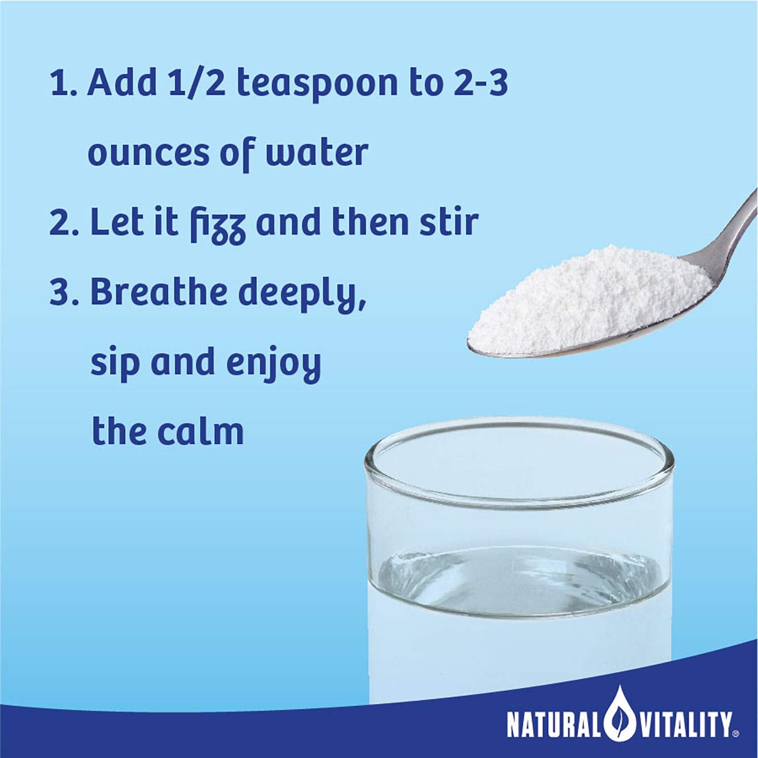 Natural Vitality Calm daily-use powder shown as a convenient relaxation aid