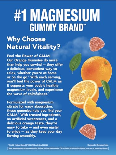 Natural Vitality CALM gummies texture showing soft bite and orange flavor.