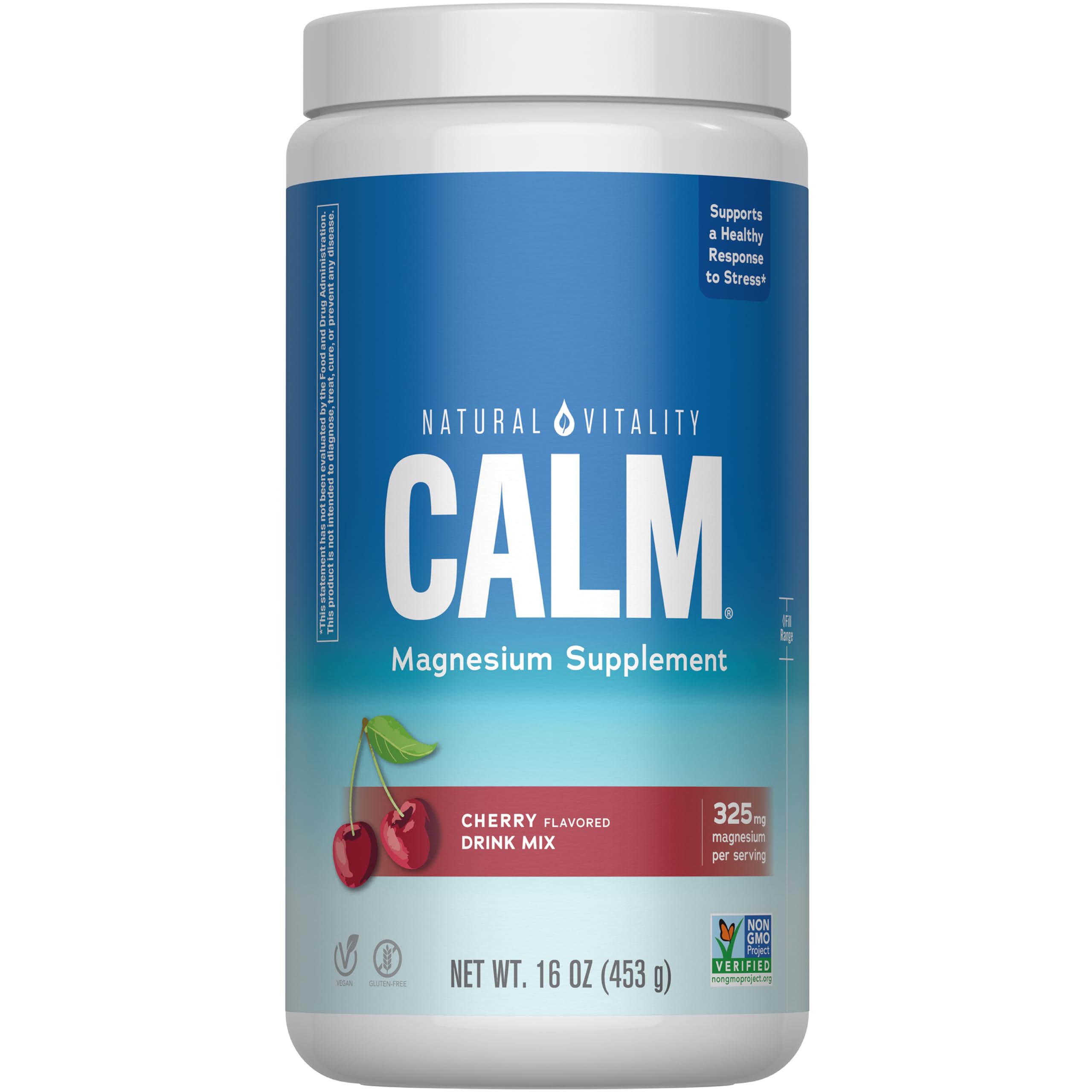 Natural Vitality CALM magnesium powder bottle for daily calming routine