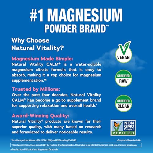 Natural Vitality CALM magnesium powder dissolving in a glass, cherry flavor