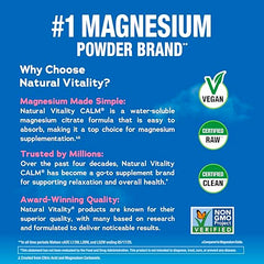 Natural Vitality CALM magnesium powder dissolving in a glass, cherry flavor