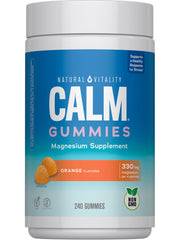 Natural Vitality CALM orange gummies for daily stress support.